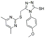 5-([(4,6-DIMETHYLPYRIMIDIN-2-YL)THIO]METHYL)-4-(4-METHOXYPHENYL)-4H-1,2,4-TRIAZOLE-3-THIOL 结构式