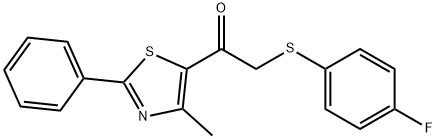 2-[(4-FLUOROPHENYL)SULFANYL]-1-(4-METHYL-2-PHENYL-1,3-THIAZOL-5-YL)-1-ETHANONE 结构式