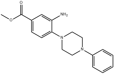 METHYL 3-AMINO-4-(4-PHENYLPIPERAZINO)BENZENECARBOXYLATE 结构式
