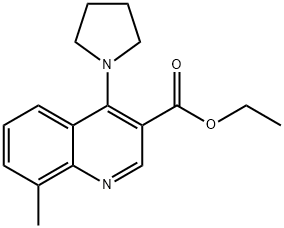 Ethyl 8-methyl-4-(1-pyrrolidinyl)-3-quinolinecarboxylate 结构式