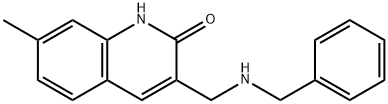 3-(BENZYLAMINO-METHYL)-7-METHYL-1H-QUINOLIN-2-ONE 结构式