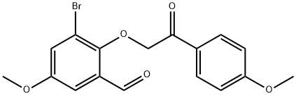 3-BROMO-5-METHOXY-2-[2-(4-METHOXYPHENYL)-2-OXOETHOXY]BENZENECARBALDEHYDE 结构式