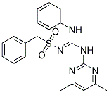 N-{(1E)-ANILINO[(4,6-DIMETHYLPYRIMIDIN-2-YL)AMINO]METHYLENE}-1-PHENYLMETHANESULFONAMIDE 结构式