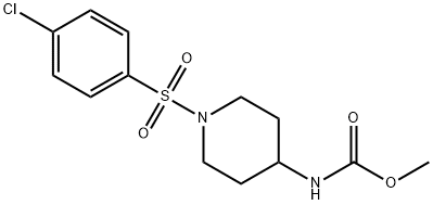 Methyl N-(1-[(4-chlorophenyl)sulfonyl]-4-piperidinyl)carbamate 结构式