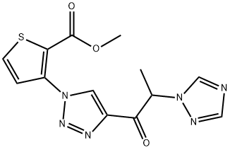 METHYL 3-(4-[2-(1H-1,2,4-TRIAZOL-1-YL)PROPANOYL]-1H-1,2,3-TRIAZOL-1-YL)-2-THIOPHENECARBOXYLATE 结构式