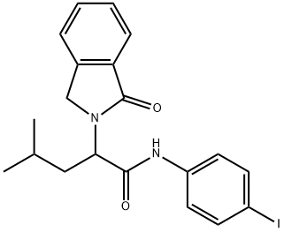 N-(4-Iodophenyl)-4-methyl-2-(1-oxo-1,3-dihydro-2H-isoindol-2-yl)pentanamide 结构式