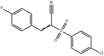 2-((4-CHLOROPHENYL)SULFONYL)-3-(4-FLUOROPHENYL)PROP-2-ENENITRILE 结构式