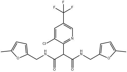 2-[3-CHLORO-5-(TRIFLUOROMETHYL)-2-PYRIDINYL]-N1,N3-BIS[(5-METHYL-2-FURYL)METHYL]MALONAMIDE 结构式
