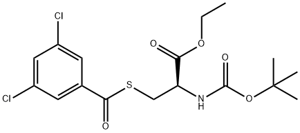 ETHYL 2-[(TERT-BUTOXYCARBONYL)AMINO]-3-[(3,5-DICHLOROBENZOYL)SULFANYL]PROPANOATE 结构式