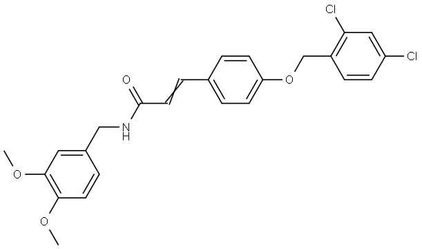 (E)-3-(4-[(2,4-Dichlorobenzyl)oxy]phenyl)-N-(3,4-dimethoxybenzyl)-2-propenamide 结构式