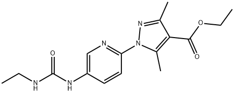 Ethyl 1-(5-([(ethylamino)carbonyl]amino)-2-pyridinyl)-3,5-dimethyl-1H-pyrazole-4-carboxylate 结构式