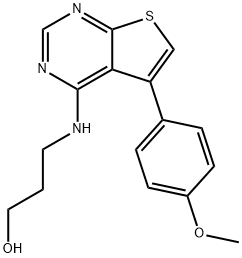3-{[5-(4-Methoxyphenyl)thieno[2,3-d]pyrimidin-4-yl]amino}propan-1-ol 结构式