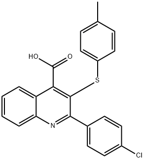 2-(4-Chlorophenyl)-3-[(4-methylphenyl)sulfanyl]-4-quinolinecarboxylic acid 结构式