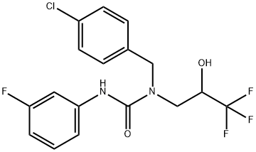 N-(4-Chlorobenzyl)-N'-(3-fluorophenyl)-N-(3,3,3-trifluoro-2-hydroxypropyl)urea 结构式