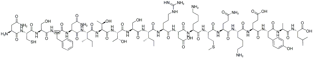 H-Asn-Cys-Ser-Phe-Asn-Ile-Thr-Thr-Ser-Ile-Arg-Asp-Lys-Met-Gln-Lys-Glu-Tyr-Ala-Leu-OH 结构式