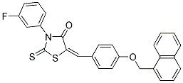 (E)-3-(3-Fluorophenyl)-5-(4-(naphthalen-1-ylmethoxy)benzylidene)-2-thioxothiazolidin-4-one 结构式