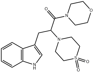 4-[1-(1H-INDOL-3-YLMETHYL)-2-MORPHOLINO-2-OXOETHYL]-1LAMBDA6,4-THIAZINANE-1,1-DIONE 结构式