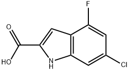 6-氯-4-氟-1H-吲哚-2-羧酸 结构式