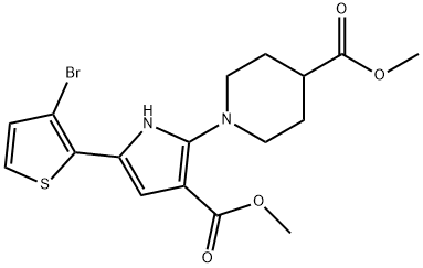 Methyl 1-[5-(3-bromo-2-thienyl)-3-(ethoxycarbonyl)-1H-pyrrol-2-yl]-4-piperidinecarboxylate 结构式