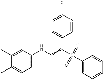 N-[(Z)-2-(6-CHLORO-3-PYRIDINYL)-2-(PHENYLSULFONYL)ETHENYL]-3,4-DIMETHYLANILINE 结构式