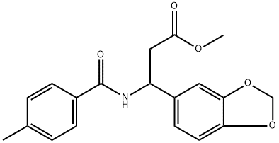 METHYL 3-(1,3-BENZODIOXOL-5-YL)-3-[(4-METHYLBENZOYL)AMINO]PROPANOATE 结构式