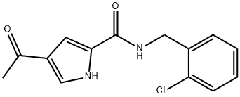 4-Acetyl-N-(2-chlorobenzyl)-1H-pyrrole-2-carboxamide 结构式