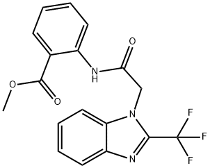 METHYL 2-((2-[2-(TRIFLUOROMETHYL)-1H-1,3-BENZIMIDAZOL-1-YL]ACETYL)AMINO)BENZENECARBOXYLATE 结构式