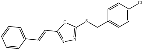 2-[(4-CHLOROBENZYL)SULFANYL]-5-[(E)-2-PHENYLETHENYL]-1,3,4-OXADIAZOLE 结构式