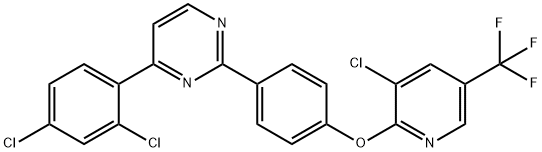 2-(4-([3-CHLORO-5-(TRIFLUOROMETHYL)-2-PYRIDINYL]OXY)PHENYL)-4-(2,4-DICHLOROPHENYL)PYRIMIDINE 结构式