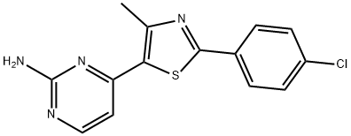 4-[2-(4-CHLOROPHENYL)-4-METHYL-1,3-THIAZOL-5-YL]PYRIMIDIN-2-AMINE 结构式