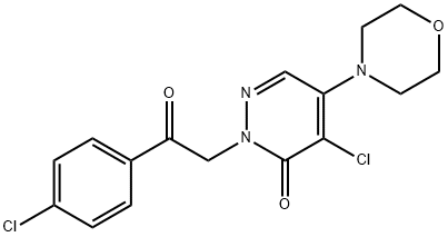 4-Chloro-2-[2-(4-chlorophenyl)-2-oxoethyl]-5-morpholino-3(2H)-pyridazinone 结构式