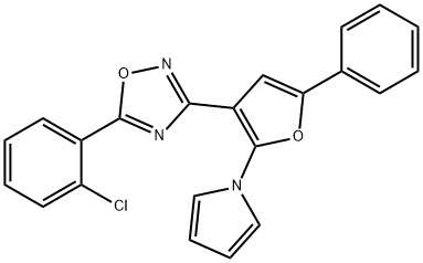 5-(2-Chlorophenyl)-3-[5-phenyl-2-(1H-pyrrol-1-yl)-3-furyl]-1,2,4-oxadiazole 结构式