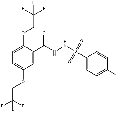 N'-[2,5-BIS(2,2,2-TRIFLUOROETHOXY)BENZOYL]-4-FLUOROBENZENESULFONOHYDRAZIDE 结构式