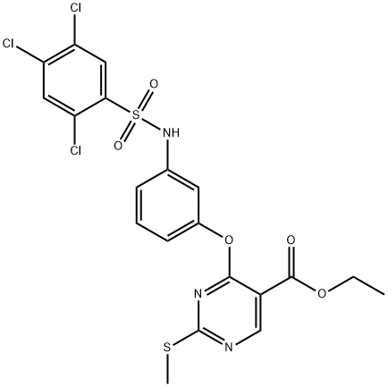 ETHYL 2-(METHYLSULFANYL)-4-(3-([(2,4,5-TRICHLOROPHENYL)SULFONYL]AMINO)PHENOXY)-5-PYRIMIDINECARBOXYLATE 结构式