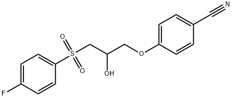 4-(3-[(4-FLUOROPHENYL)SULFONYL]-2-HYDROXYPROPOXY)BENZENECARBONITRILE 结构式