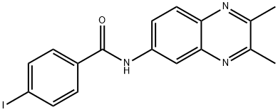 N-(2,3-Dimethyl-6-quinoxalinyl)-4-iodobenzenecarboxamide 结构式