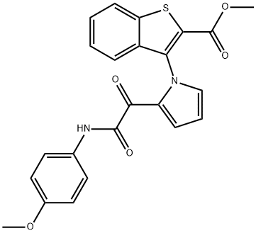 METHYL 3-(2-[2-(4-METHOXYANILINO)-2-OXOACETYL]-1H-PYRROL-1-YL)-1-BENZOTHIOPHENE-2-CARBOXYLATE 结构式