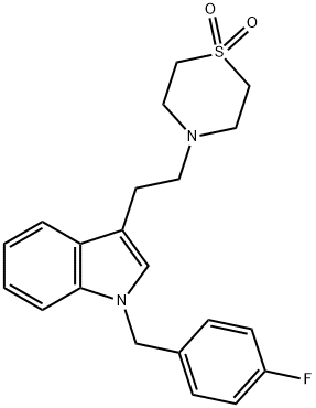 4-(2-[1-(4-FLUOROBENZYL)-1H-INDOL-3-YL]ETHYL)-1LAMBDA6,4-THIAZINANE-1,1-DIONE 结构式