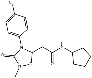 2-[4-(4-CHLOROPHENYL)-2-METHYL-3-OXO-1,2,4-OXADIAZOLAN-5-YL]-N-CYCLOPENTYLACETAMIDE 结构式