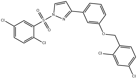 2,4-DICHLOROBENZYL 3-(1-[(2,5-DICHLOROPHENYL)SULFONYL]-1H-PYRAZOL-3-YL)PHENYL ETHER 结构式