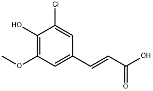 (2E)-3-(3-CHLORO-4-HYDROXY-5-METHOXYPHENYL)ACRYLIC ACID 结构式