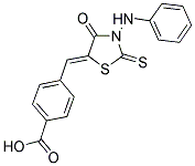 4-[(Z)-(3-ANILINO-4-OXO-2-THIOXO-1,3-THIAZOLIDIN-5-YLIDENE)METHYL]BENZOIC ACID 结构式