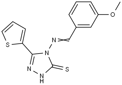 4-([(E)-(3-Methoxyphenyl)methylidene]amino)-5-(2-thienyl)-4H-1,2,4-triazol-3-ylhydrosulfide 结构式