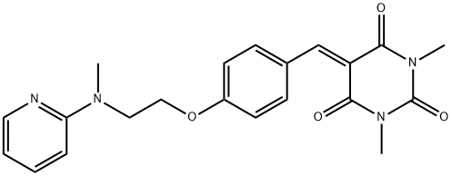 1,3-DIMETHYL-5-[(4-(2-[METHYL(2-PYRIDINYL)AMINO]ETHOXY)PHENYL)METHYLENE]-2,4,6(1H,3H,5H)-PYRIMIDINETRIONE 结构式