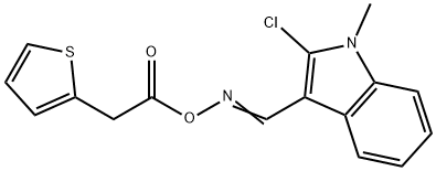2-CHLORO-1-METHYL-3-[(([2-(2-THIENYL)ACETYL]OXY)IMINO)METHYL]-1H-INDOLE 结构式