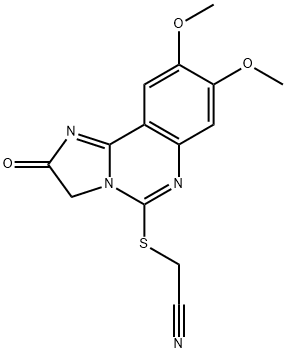 2-[(8,9-DIMETHOXY-2-OXO-2,3-DIHYDROIMIDAZO[1,2-C]QUINAZOLIN-5-YL)SULFANYL]ACETONITRILE 结构式
