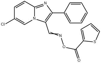 6-CHLORO-2-PHENYL-3-(([(2-THIENYLCARBONYL)OXY]IMINO)METHYL)IMIDAZO[1,2-A]PYRIDINE 结构式