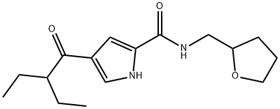 4-(2-ETHYLBUTANOYL)-N-(TETRAHYDRO-2-FURANYLMETHYL)-1H-PYRROLE-2-CARBOXAMIDE 结构式