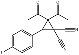2,2-二乙酰基-3-(4-氟苯基)环丙烷-1,1-二甲腈 结构式