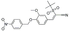 2-((TERT-BUTYL)SULFONYL)-3-(3-METHOXY-4-((4-NITROPHENYL)METHOXY)PHENYL)PROP-2-ENENITRILE 结构式
